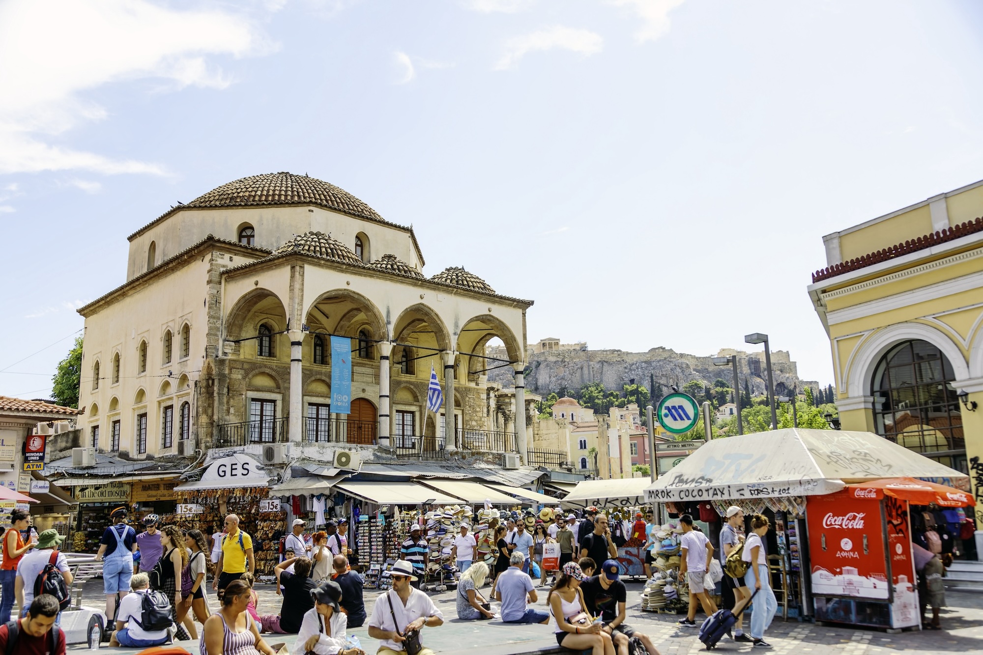 Sunny Day Crowd at Monastiraki Square