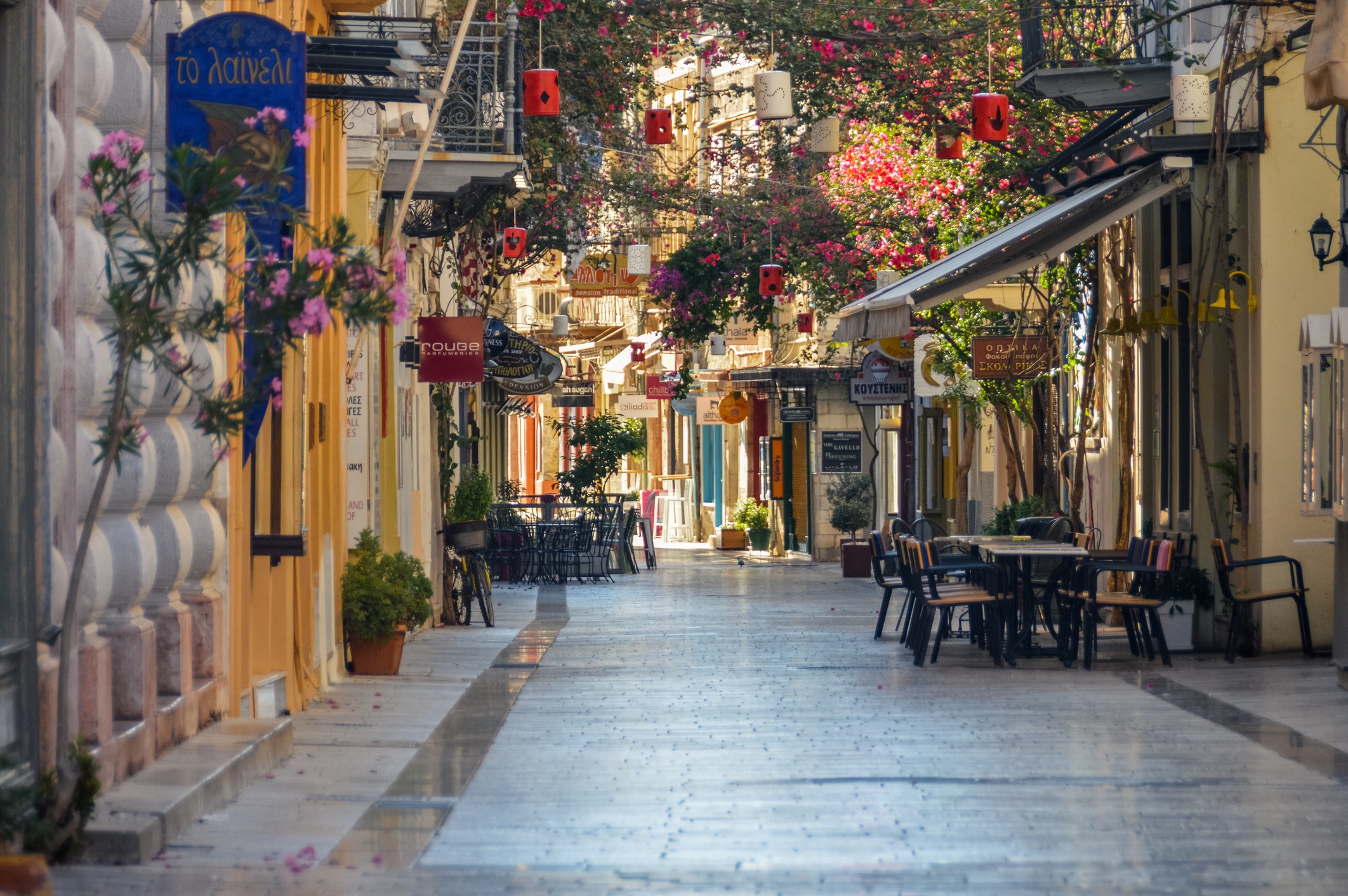 Colorful streets of Greek town - Nafplio, Greece