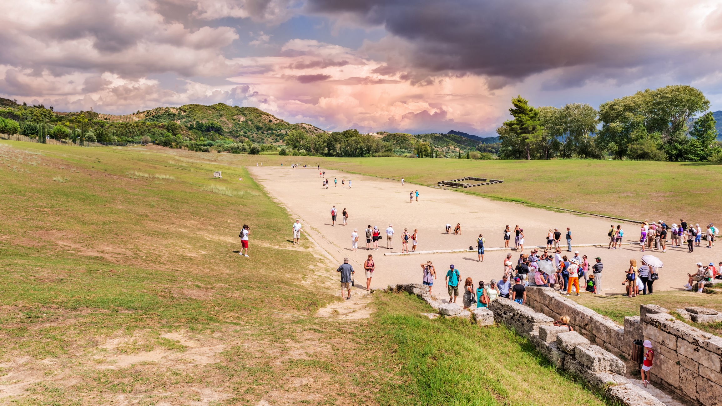 Ncient stadium in Olympia, Greece.