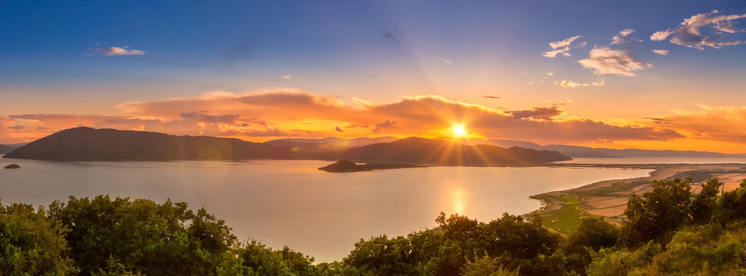 Sunset at the Prespes lakes