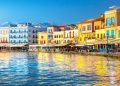 View of the old port of Chania, Crete, Greece.