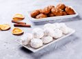 Couple Of Platters Of Homemade Greek Kourabiedes And Melomakarona