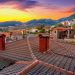 Scenic city view at mountain village of Karpenisi at sunset, Evritania, Greece