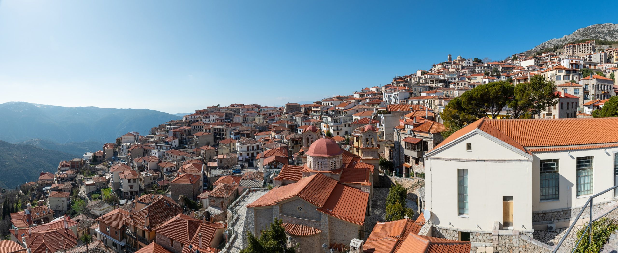 Arachova village under Parnassos mountain, Greece