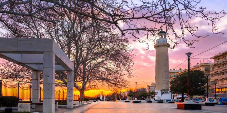 The lighthouse of Alexandroupolis symbol of the town, Greece.
