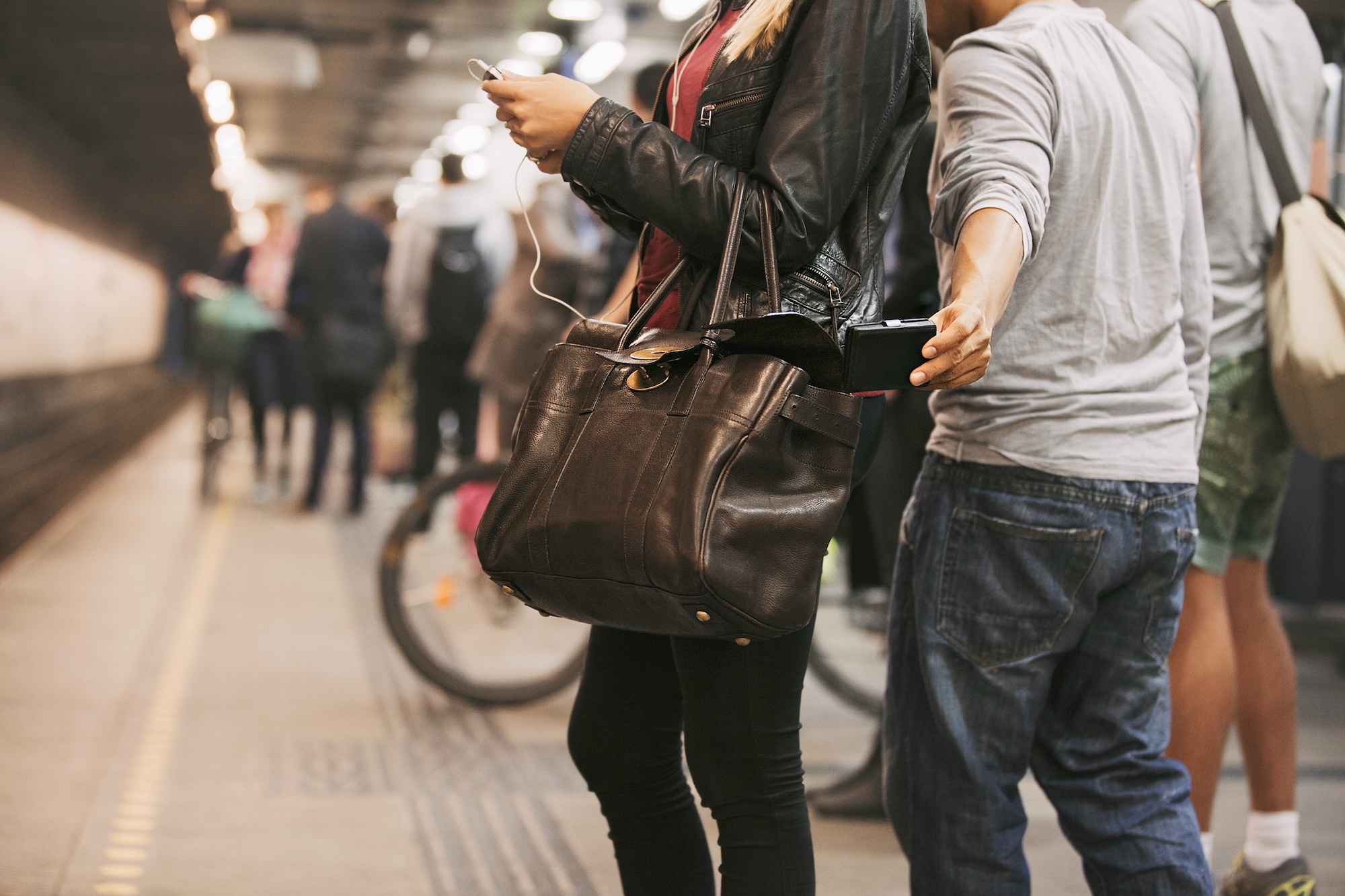 Pickpocketing at the subway station