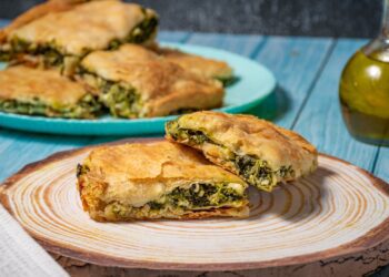 Greek Pie Spanakopita with Spinach and Cheese