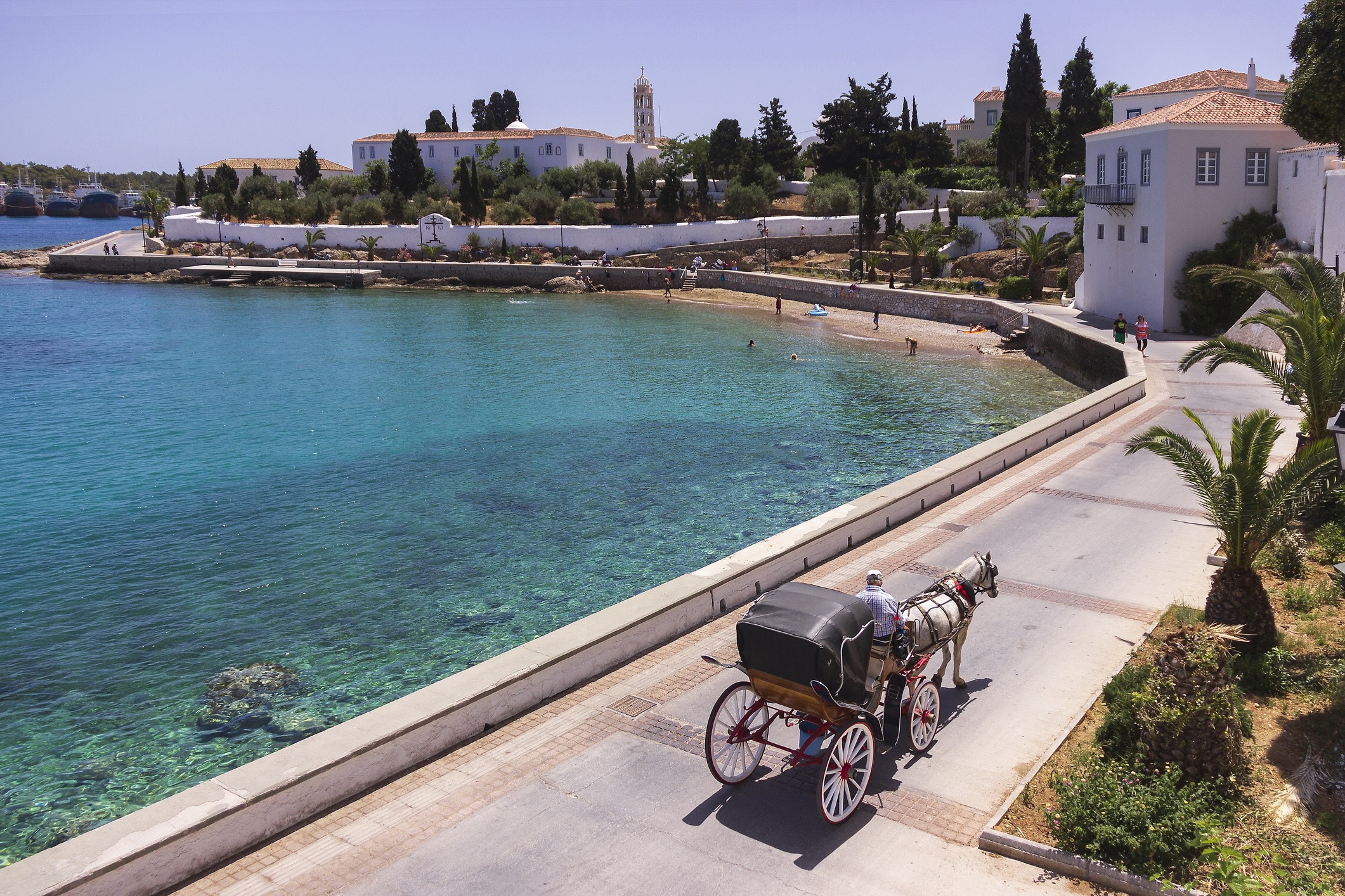 Horse drawn carriage in Spetses Island, Greece