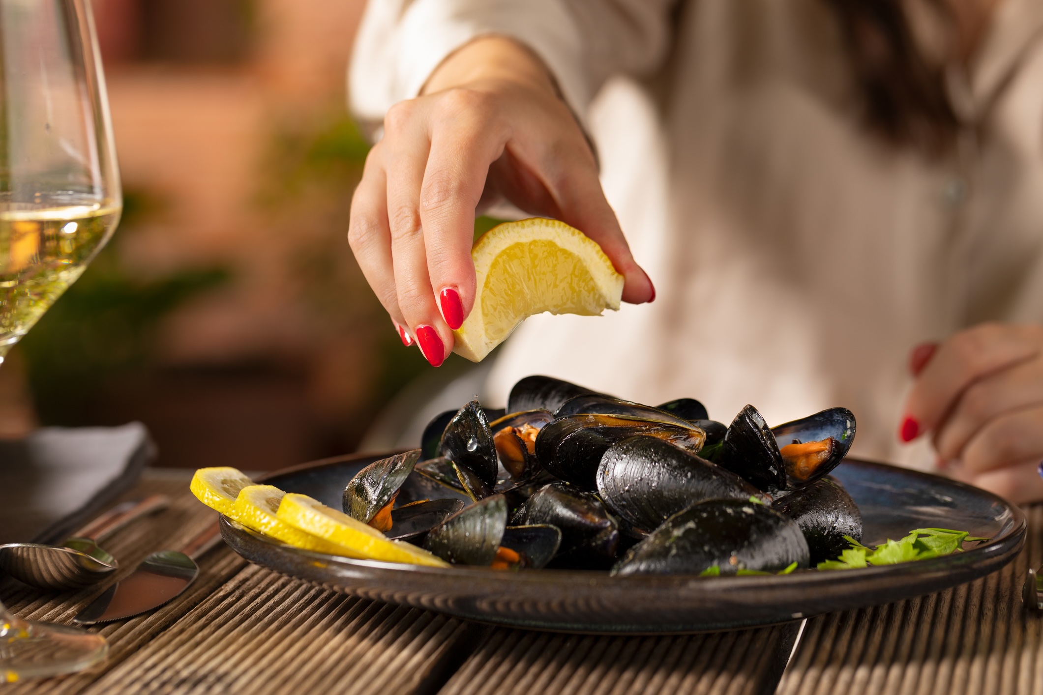 Steamed mussels