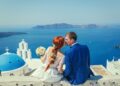Wedding couple in Santorini